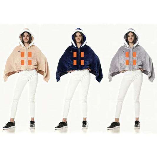 Super Cozy Heated Hoodie Blanket for Home or Travel