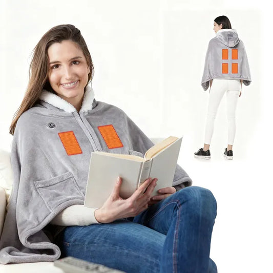 Super Cozy Heated Hoodie Blanket for Home or Travel
