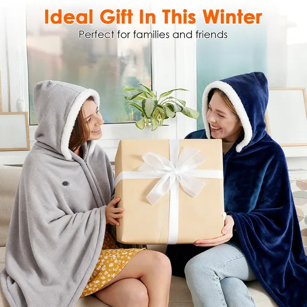 Super Cozy Heated Hoodie Blanket for Home or Travel