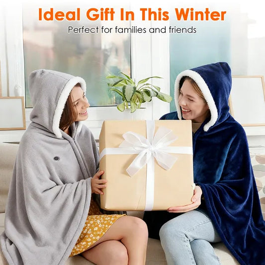 Super Cozy Heated Hoodie Blanket for Home or Travel