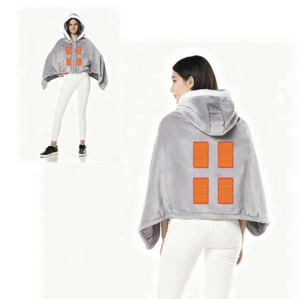 Super Cozy Heated Hoodie Blanket for Home or Travel