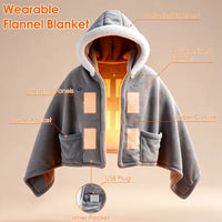 Super Cozy Heated Hoodie Blanket for Home or Travel
