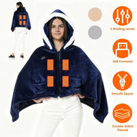Super Cozy Heated Hoodie Blanket for Home or Travel