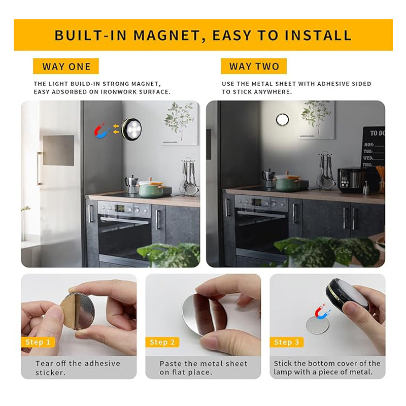 3 Pack Wireless LED Motion Lights for Any Room